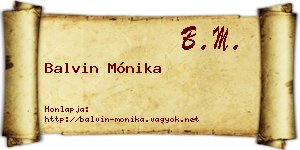 Balvin Mónika névjegykártya
